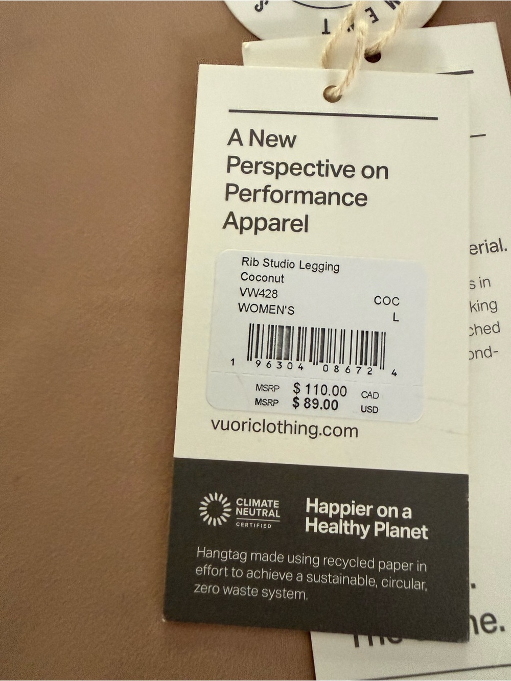 Vuori High-Rise Rib Waste Leggings in Coconut - Picture 3 of 6